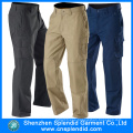 Mens Heavy-Duty Cargo Pocket Work Colored Cotton Pants